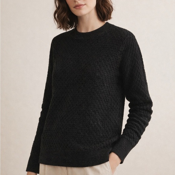 as we grow Sweaters - AS WE GROW Black Baby Alpaca Merino Knit Everyday Sweater NWT Sz M